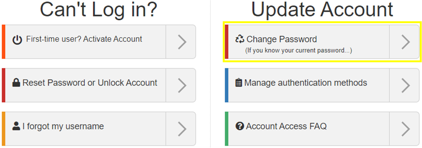 image of Change my password option