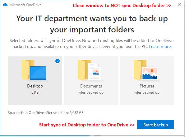 image of notice asking if you want to sync files on your Windows desktop