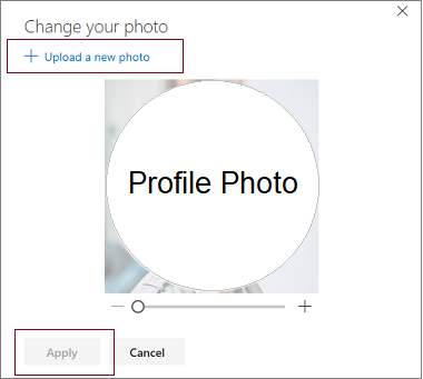 Image of selecting option "+ Upload a new photo"