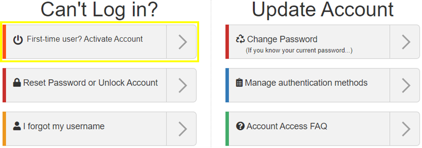 Image of Activate Account Option